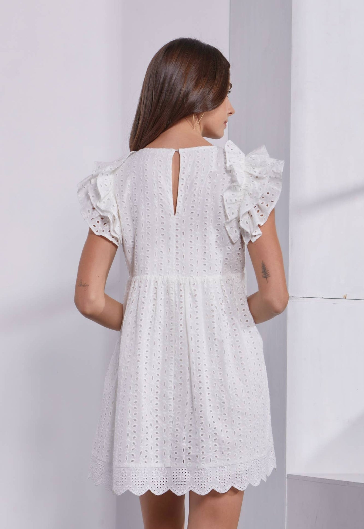 White Eyelet Babydoll Dress